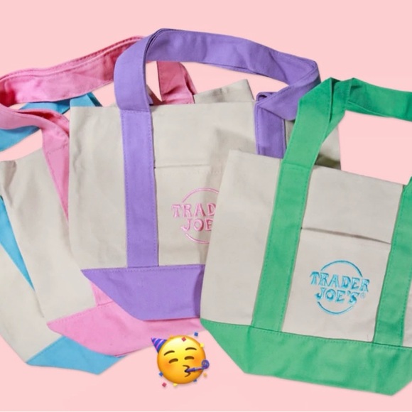 Kids Tote Bag Set - Pink Purple Green
